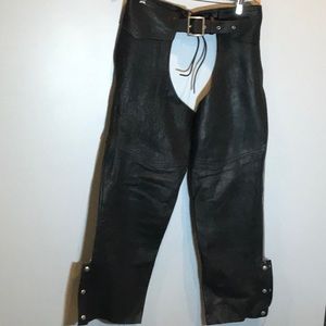 Natal Black leather biker chaps pants size XXL